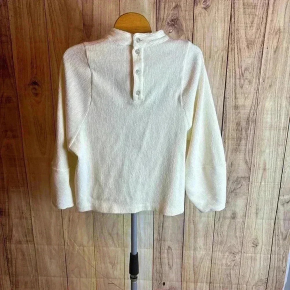 Madewell Texture and Thread Mockneck Blouse Top Cream Size S - Picture 2 of 7